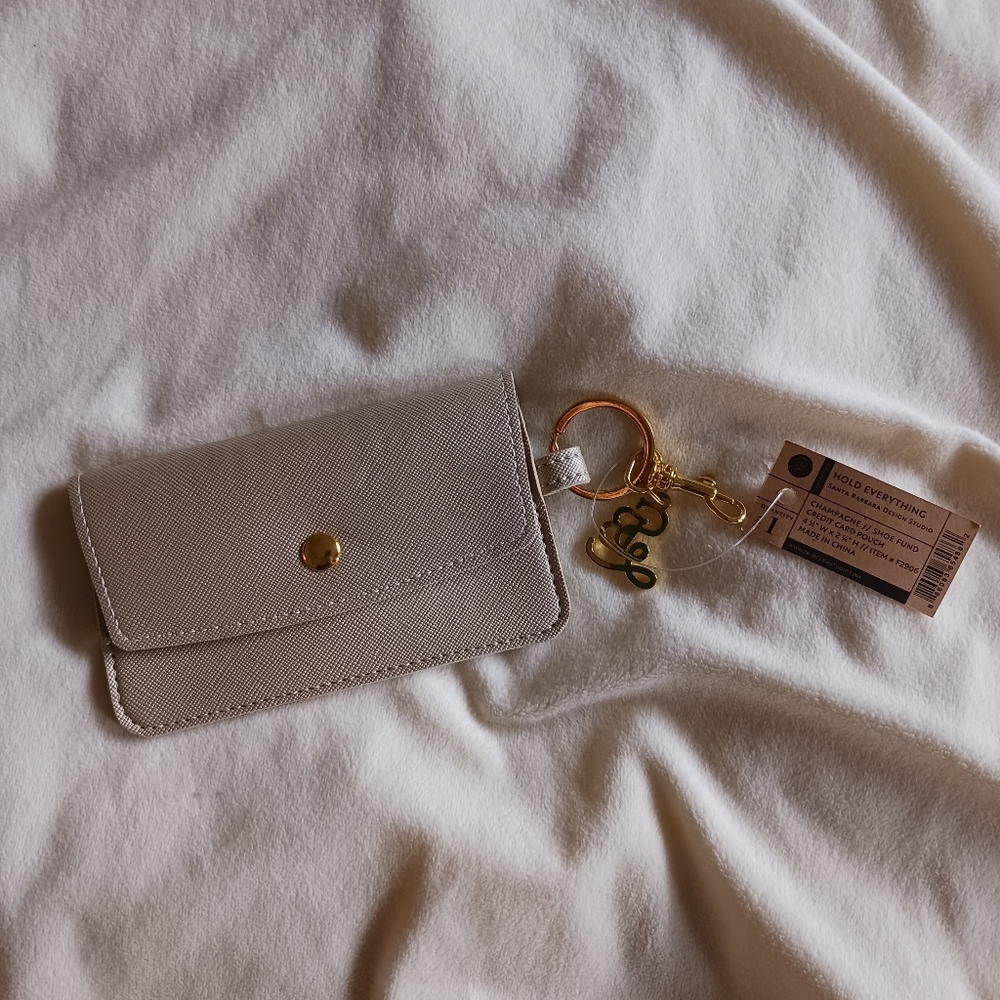 "Shoe Fund" Beige Shimmer Wristlet | NWT